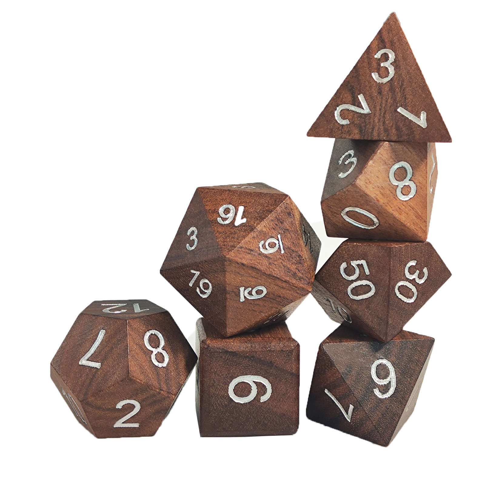Board Game Dungeons And Dragons - Conjunto de dados de madeira para