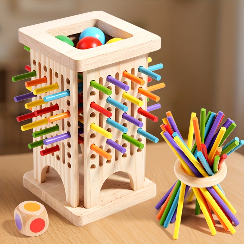 Board Game Quarto - Jogo de tabuleiro de madeira montessori,