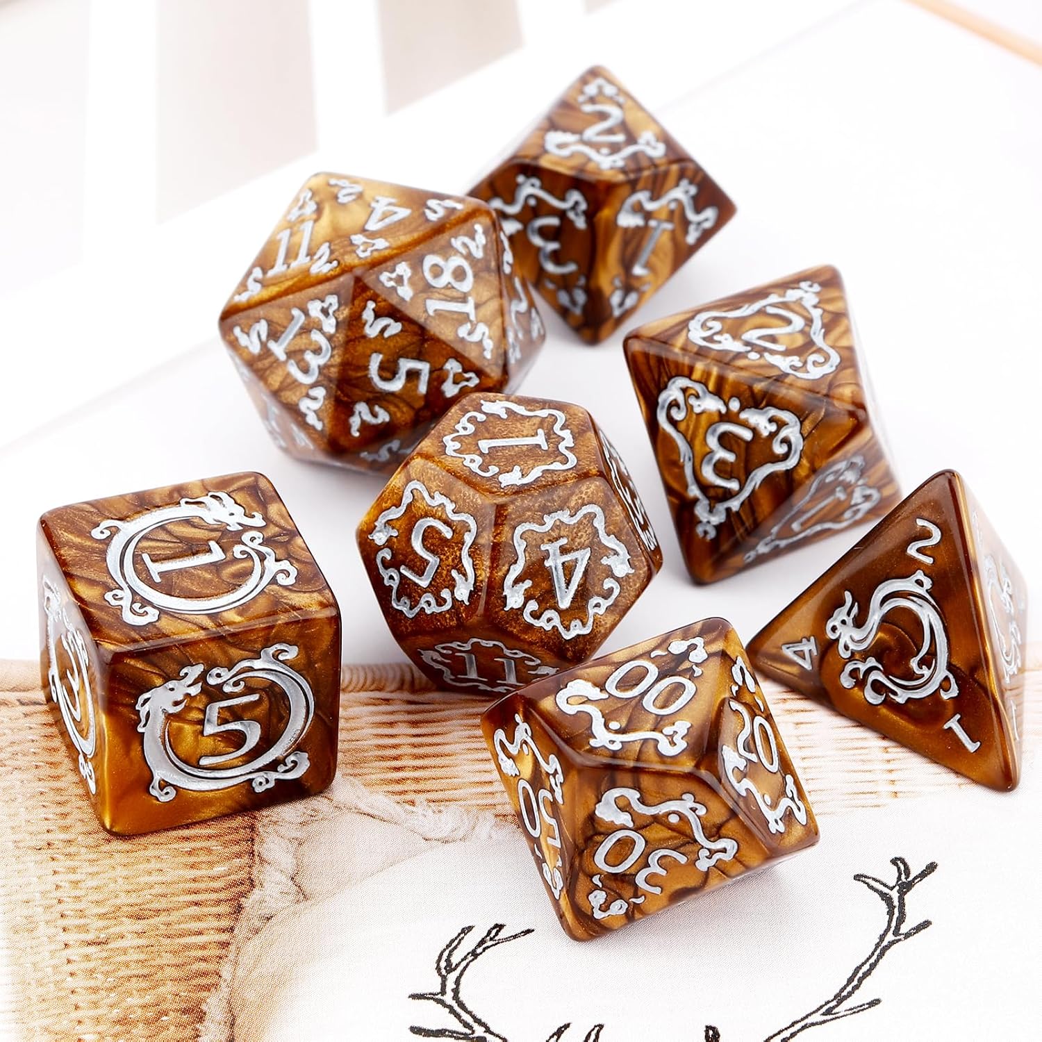 Board Game Dungeons And Dragons - Conjunto de 7 Peças de Dados