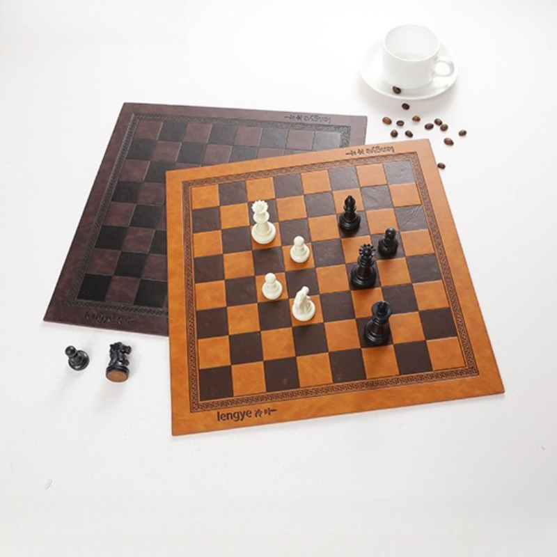 Board Game Vintage - Jogo de Tabuleiro de Couro Macio