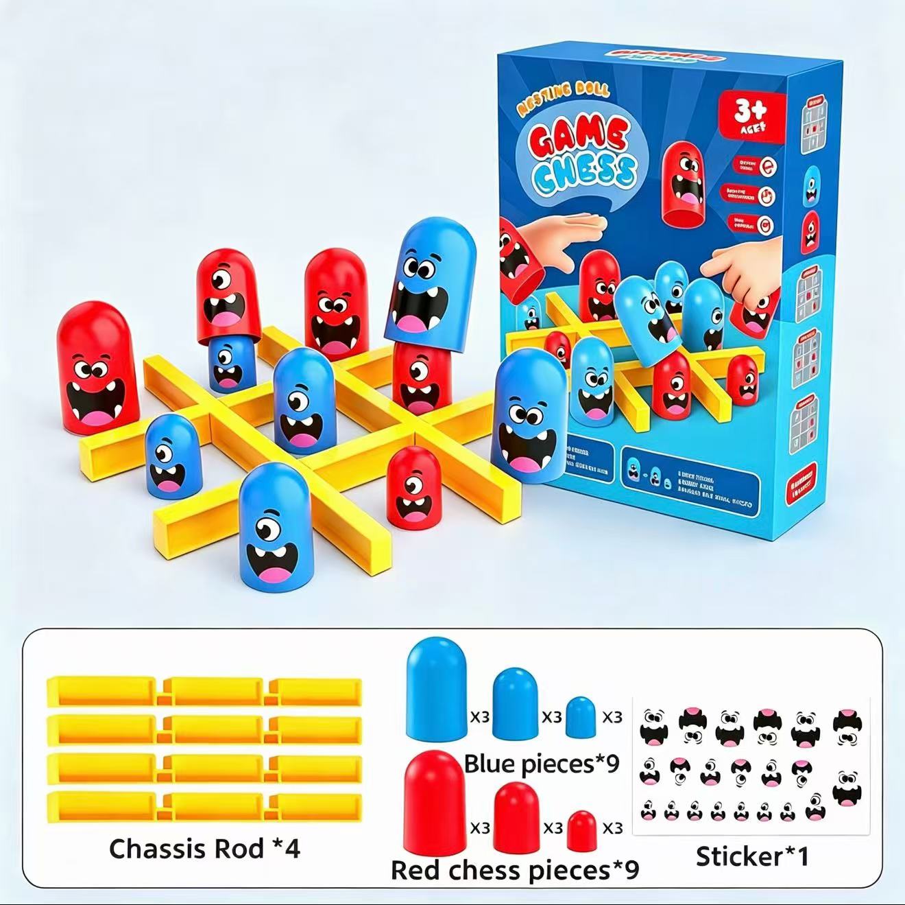 Board Game Quarto - Jogo de Tabuleiro Tic-Tac-Toe com Copos