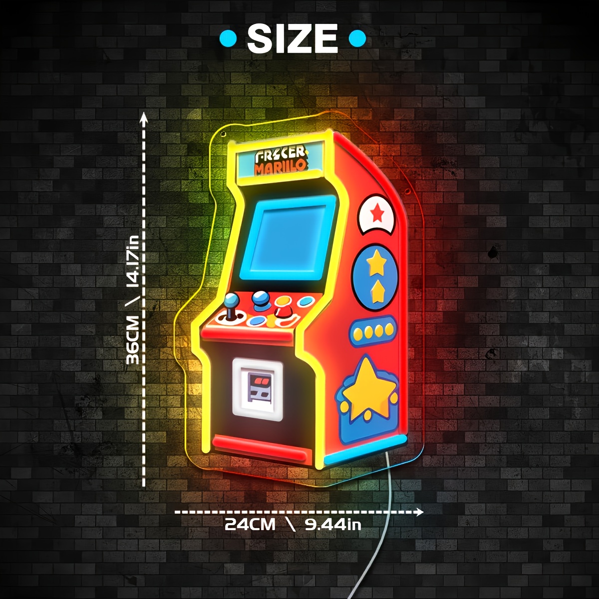 Retro arcade sinal de néon luz - Board Game Vintage avaliação e preço