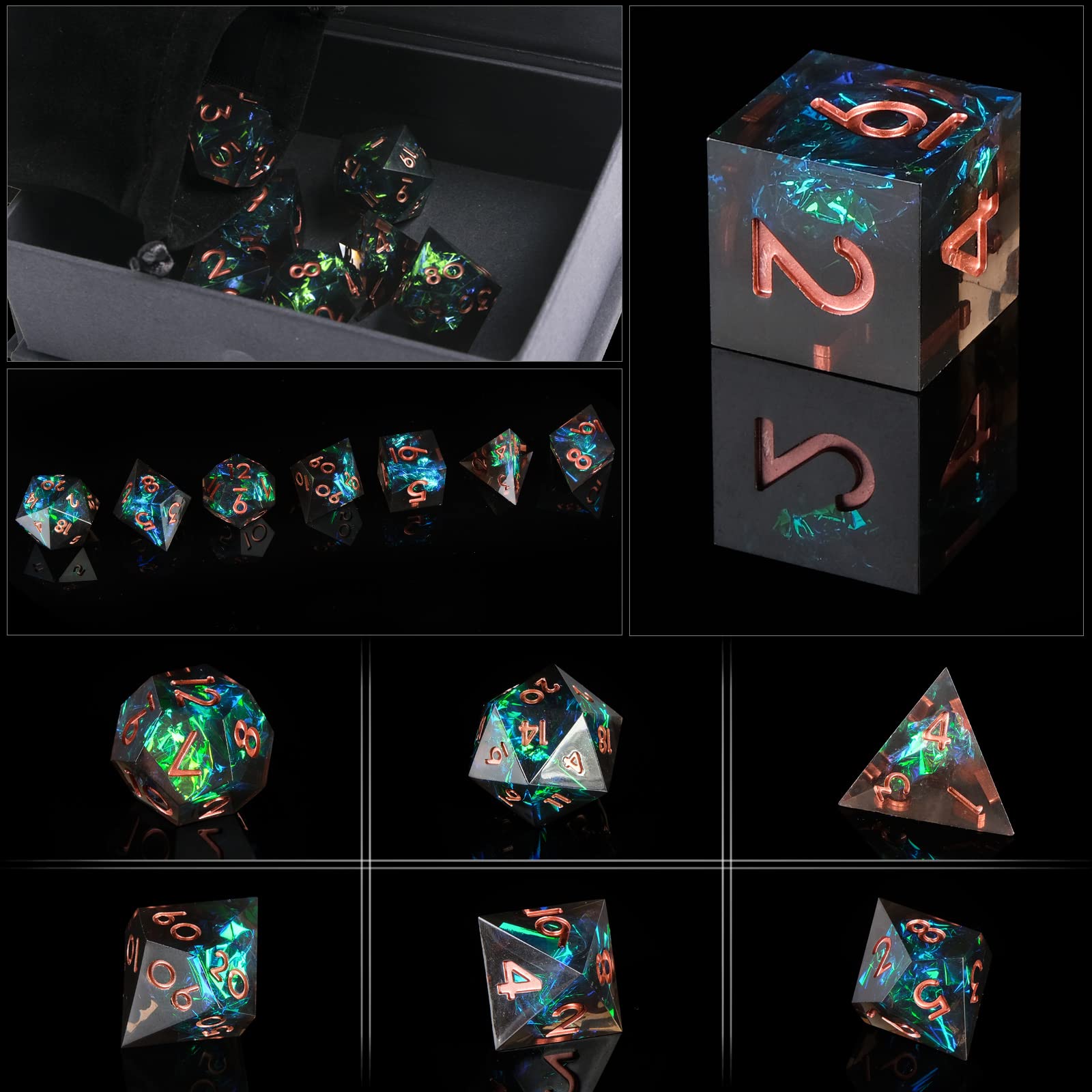 Resina Sharp Edge DND Dice Set - Board Game Dungeons And Dragons avaliação e preço