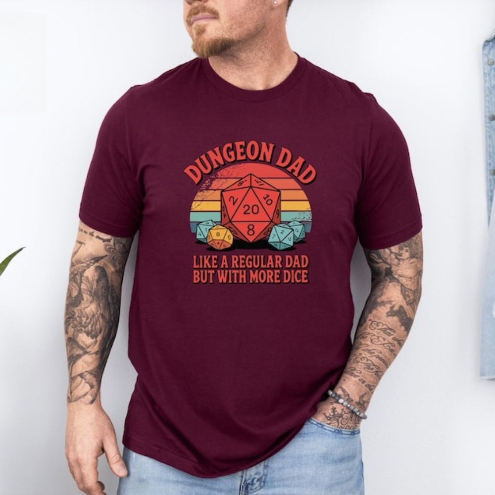 Camiseta Engraçada Dungeon Dad - Board Game Dungeons And Dragons avaliação e preço